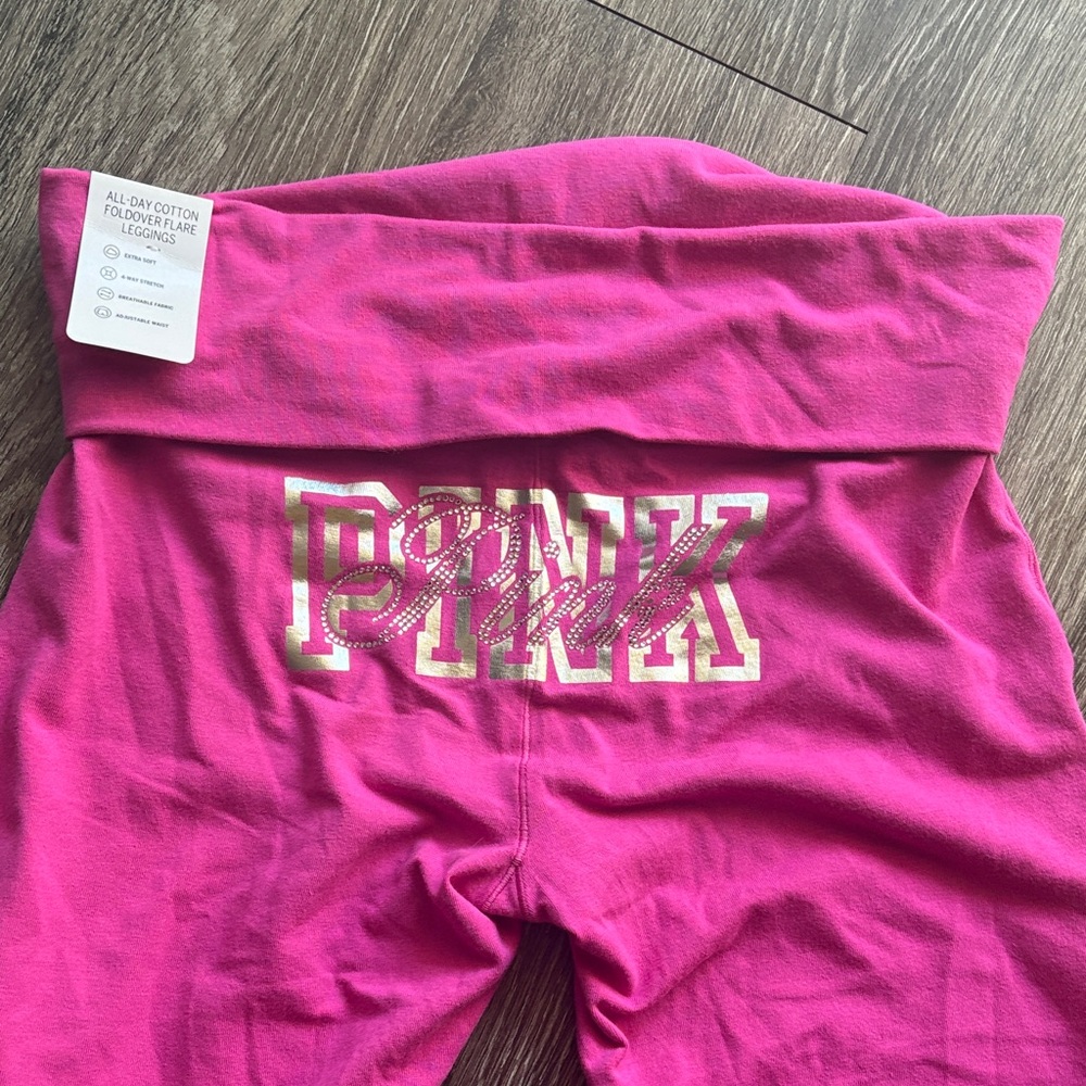 Y2K NWT PINK Victoria's Secret Hot Pink Yoga Pants - Picture 3 of 6